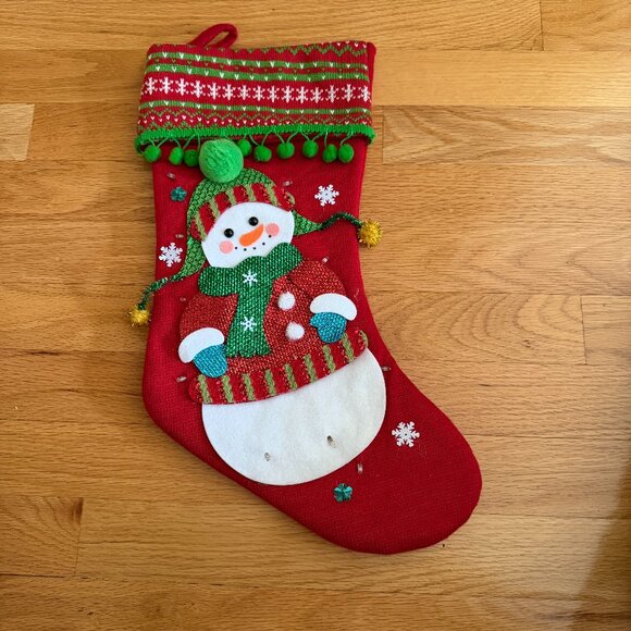 Snowman Light-up LED 3D Christmas Stocking - Picture 1 of 9